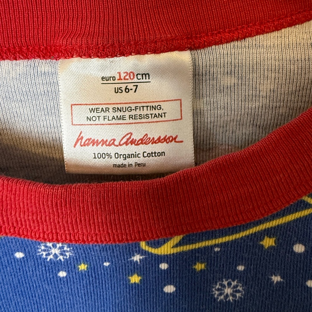 Hanna Andersson Santa Clause Christmas Pajamas Long Sleeve Shirt Size 6 / 7 - Picture 4 of 4